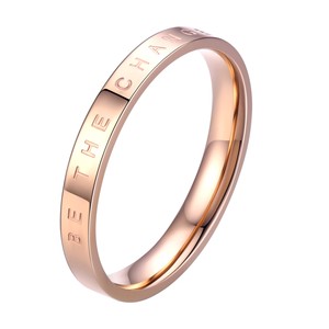 Titanium steel index finger ring female cold wind, simple rose gold hand decoration niche design closed mouth couple ins, men's