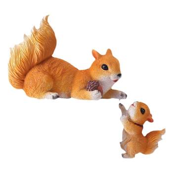 Mori parent -child squirrel garden decorative ornament
