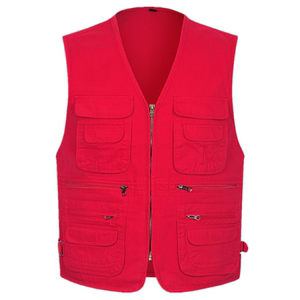 Spring and Autumn Periodic vest men plus large -size cotton multiplayed pockets, cotton multi -pocket, shoulder vest outdoor leisure fishing photography horse clip
