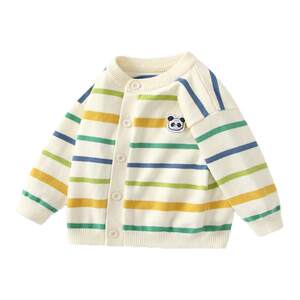 
Bobo baby cardigan spring new boys sweater knitted jacket baby outing clothes spring and autumn woolen tops