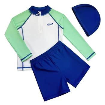 MomaSong boy split long -sleeved sunscreen swimsuit
