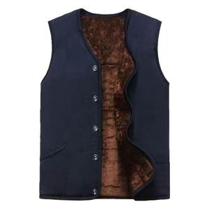 
Northeast plus velvet camel velvet vest winter middle-aged and elderly cotton vest warm men's three-layer thick cardigan cotton vest dad cotton jacket