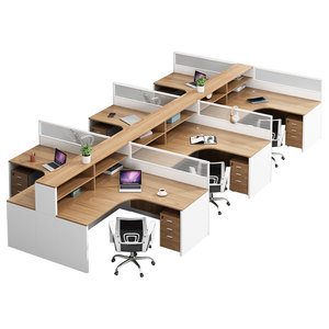 
Screen staff desk simple modern 4/6 double staff desk chair combination finance room furniture workplace
