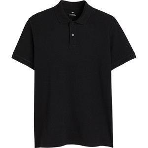 
HM Men's Polo Shirt Piqué Cotton Business Commuting Casual Lapel Button Half Placket Short Sleeve Top 1209183