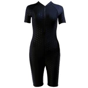 Shark leather swimsuit women one-piece five-point mid-pants conservative 2025 new professional quick-drying swimming pool special high-end sense