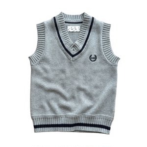 
100% cotton ~ college style ~ knitted vest boys and girls pure cotton wool vest student school uniform vest