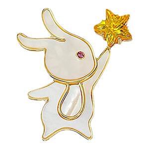 
Cute rabbit brooch women's new design niche pin exquisite high-end unique simple star temperament accessories