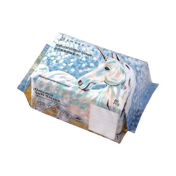 
Manxi unicorn soft towel baby face towel newborn paper wet and dry use