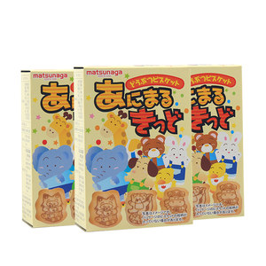 
Japan imported Matsunaga mini animal shaped biscuits 25g*6 boxes animal biscuits children's baby snacks