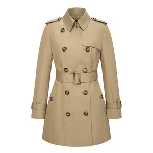 
[Water-proof] Scofield women's mid-length waist-loaded double-breasted windbreaker jacket 2025 autumn and winter new product