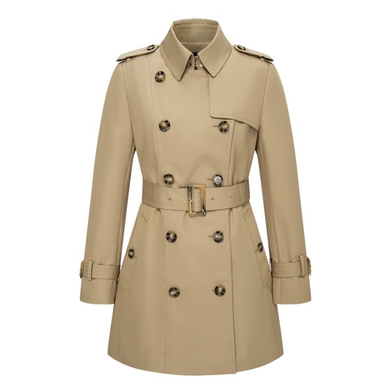 
[Water-proof] Scofield women's mid-length waist-loaded double-breasted windbreaker jacket 2025 autumn and winter new product