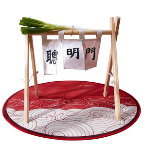 Catch the item set set one year old gift birthday layout creative smart door boys Chinese passing onion door wooden stand
