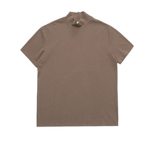 
High-end half turtleneck short-sleeved bottoming shirt white men's elastic small turtleneck long-sleeved T-shirt with mid-collar elastic inside