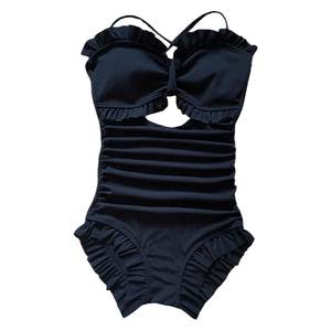 Cicory Black Student long -sleeved swimsuit covers a thin conservative girl conservative hot spring conjoined swimsuit girl