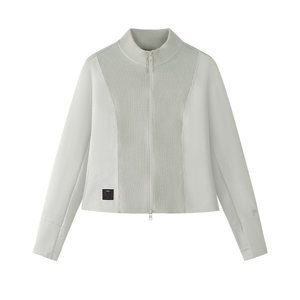 
FILA FUSION Fila trendy brand woven jacket women's 2026 spring new fashion slim stitching sweater cardigan