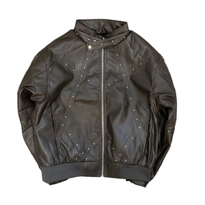 
American retro motorcycle thickened windproof leather jacket men's jacket winter trendy brand loose casual handsome jacket men's clothing