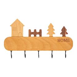 Entrance Door Creative Decoration Key Solid Wood Hook Nordic Wall Entrance Wall-mounted Storage Rack Without Punching