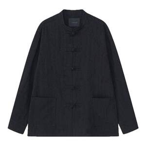 
New Chinese men's jacket ethnic Chinese style button-up shirt Tang suit stand collar trendy men's retro shirt