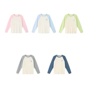 
babycare children's camellia long-sleeved T-shirt boy's raglan sleeve top round neck sweatshirt girl's spring bottoming shirt