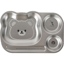 Kawashimaya stainless steel children's dinner plate baby divided plate
