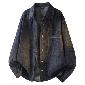 
Lyocell ramie blended denim shirt men's 2026 spring new anti-fade large size workwear long-sleeved shirt