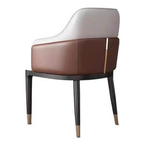 
2026 New Ecological Leather Italian Light Luxury Dining Chair Home High-end Hotel Sales Office Backrest Negotiation Chair
