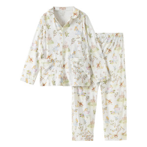
Happy Bear Confinement Clothes Women's Spring and Autumn Thin Maternity Pajamas Postpartum Breastfeeding Home Clothes Set Maternity Gift Box