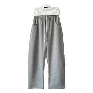 INKNOTS American simple autumn and winter plus velvet scimitar slings men and women retro loose casual straight sports pants trendy
