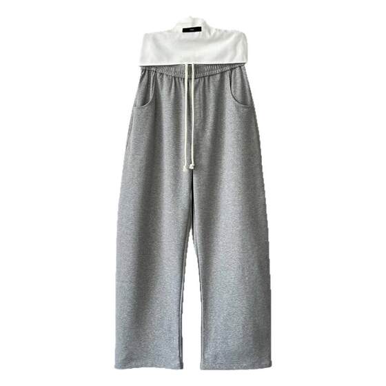 INKNOTS American simple autumn and winter plus velvet scimitar slings men and women retro loose casual straight sports pants trendy
