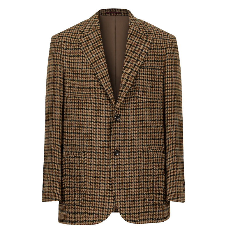 Cultum Men's Wool Houndstooth Tweed Jacket - 550g