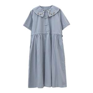 
New Chinese style ~ hot mom maternity wear summer dress retro doll collar sweet loose short-sleeved summer dress
