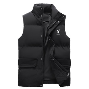
Playboy down cotton vest men's spring, autumn and winter thickened warm vest loose large size vest horse clip jacket