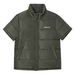 
Middle-aged dad with sleeves vest autumn and winter stand collar large size vest for men's warm vest short-sleeved horse clamp coat