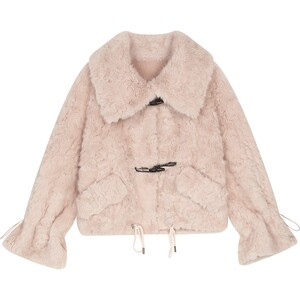 
Fairy's Pocket Qianjin Style Fur One-piece Short Woolen Jacket Women's 25 Winter New Style Small Warm Jacket