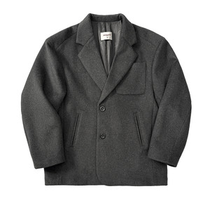 
Aurocean men's high school woolen blazer oversize winter dark gray woolen coat