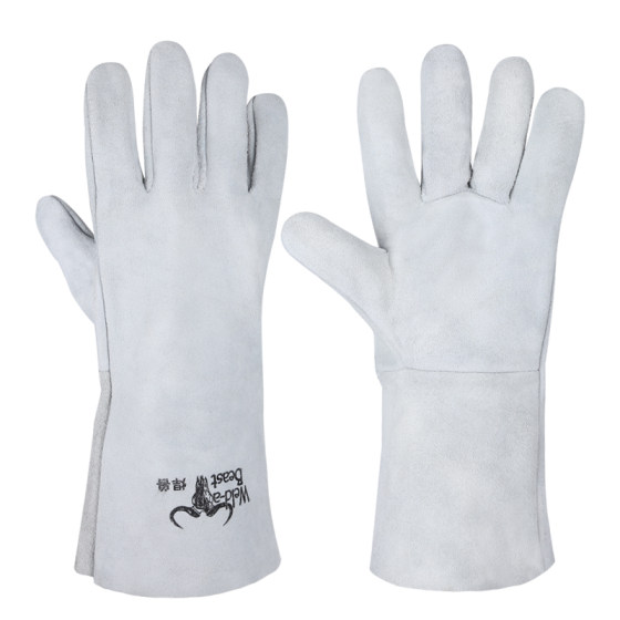 
10 pairs of welding beast full cowhide welding gloves winter thickened welder welding protective supplies high temperature resistant, anti-scalding and soft