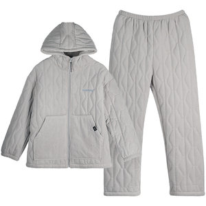 
Xuanliang couple hooded pajamas for women in winter three-layer thick cotton jackets for men's coral fleece home clothes set