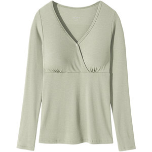 
Pregnant women's bottoming shirts, nursing tops, spring and summer thin pajamas, pregnant women's autumn clothes and autumn pants, nursing clothes, postpartum breast pads