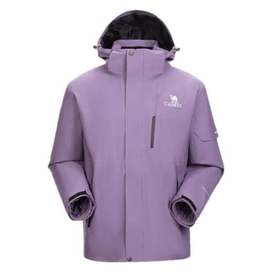 
Camel Outdoor Purple Rose Red 3514 Jacket for Women Heavy Rain Waterproof and Windproof Jacket Three-in-One Mountaineering Jacket for Men