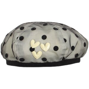 
Girls beret spring and summer thin pure cotton flocking mesh polka dot baby girl baby big child parent-child hat