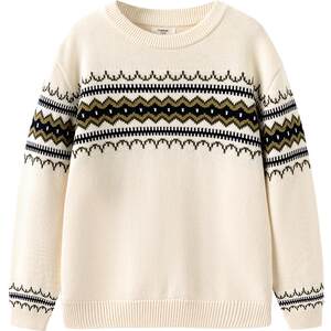
Balabala children's knitted sweaters boys and girls pure cotton sweaters autumn and winter children's clothing baby round neck bottoming shirt thick