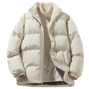 Stand collar cotton coat men's jacket new thickened cold-proof bread coat American trendy brand cotton jacket couple's wear down cotton coat