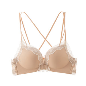 
2026 Comfortable Seamless Small Breast AA Underwear Women's Anti-Slip Anti-sagging Push-up Push-Up Bra for Girls without Wires