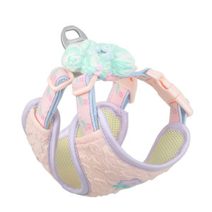 Dog vest traction rope Biebi mini small dog cat chest strap British short flower cloth puppet cat walking cat rope
