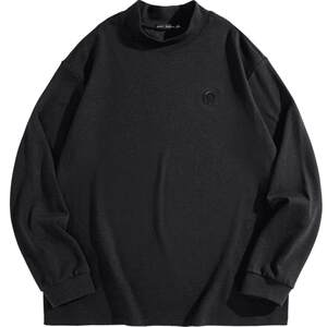 [Lazy bottoming shirt] Taiping Bird Men's Ora pure color long -sleeved T -shirt in winter and semi -high collar
