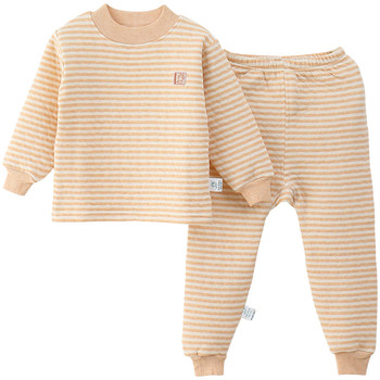 Xiaoqinglong children's autumn and winter thermal underwear set baby pure cotton boys and girls autumn clothes and long pants colorful cotton medium and large children