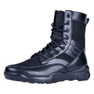 Summer men's and women's security shoe net eye breathable outdoor high -top gangsters super light combat boots zipper zipper training boots, security boots