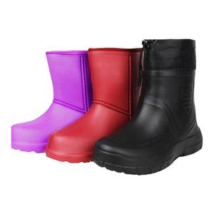 Winter plus velvet EVA foam cotton rain soad men's and women's middle laborers and rain boots waterproof anti -slip shoes working water shoes rubber shoes
