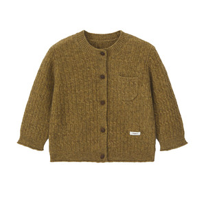 THEEHT children's clothing spring and autumn boys and girls children's sweaters baby yak velvet cable cardigan sweater sweater
