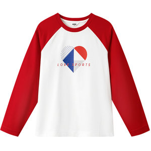 
[Memory Foam Stretch T] Annai children's clothing for boys and girls, contrasting color long-sleeved T-shirt, autumn new bottoming shirt